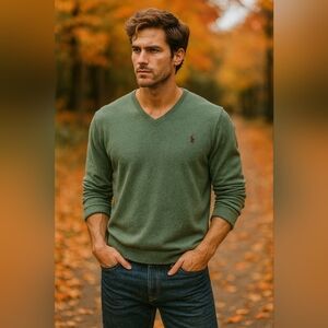 Polo Ralph Lauren Green 100% Pima Cotton Sweater sz Xl